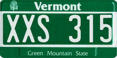 VT license plate XXS315