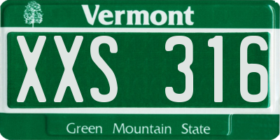 VT license plate XXS316