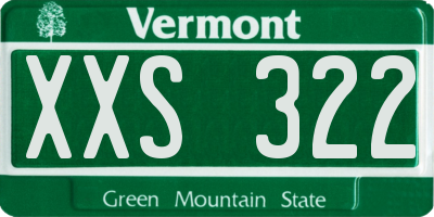 VT license plate XXS322