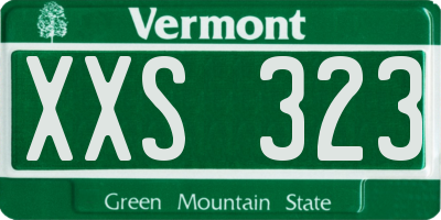 VT license plate XXS323