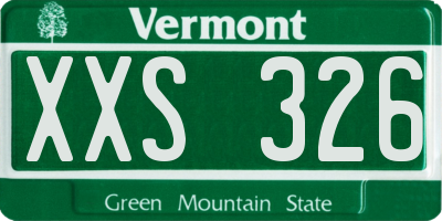 VT license plate XXS326