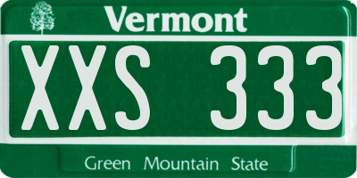 VT license plate XXS333