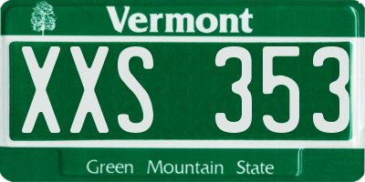 VT license plate XXS353
