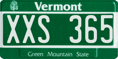 VT license plate XXS365