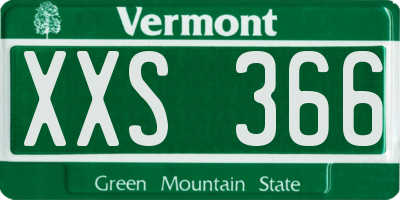 VT license plate XXS366