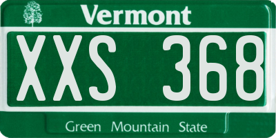 VT license plate XXS368