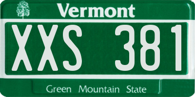 VT license plate XXS381