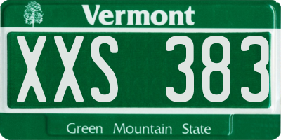 VT license plate XXS383