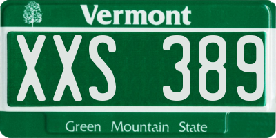 VT license plate XXS389