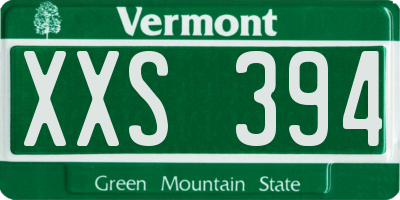 VT license plate XXS394