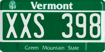 VT license plate XXS398