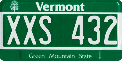 VT license plate XXS432