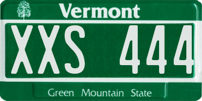 VT license plate XXS444