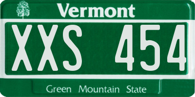 VT license plate XXS454