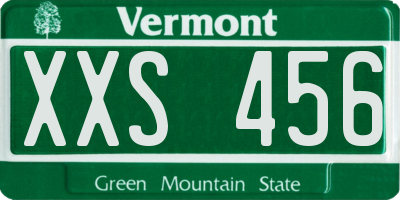 VT license plate XXS456