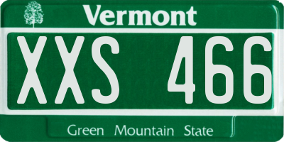 VT license plate XXS466