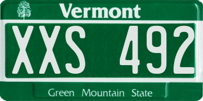 VT license plate XXS492