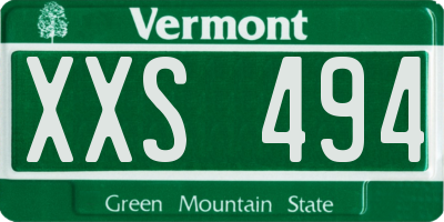 VT license plate XXS494