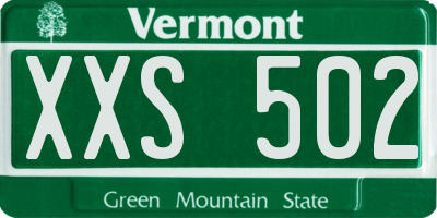 VT license plate XXS502