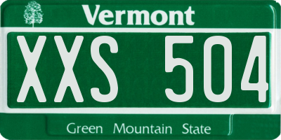 VT license plate XXS504