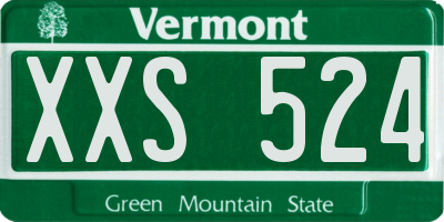 VT license plate XXS524
