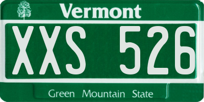 VT license plate XXS526