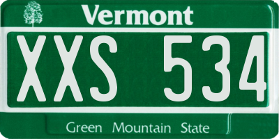 VT license plate XXS534