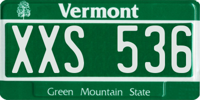 VT license plate XXS536