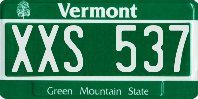VT license plate XXS537