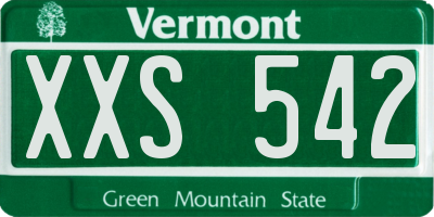 VT license plate XXS542