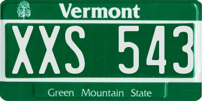 VT license plate XXS543