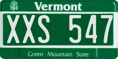VT license plate XXS547