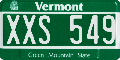 VT license plate XXS549