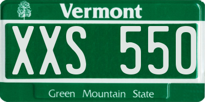 VT license plate XXS550