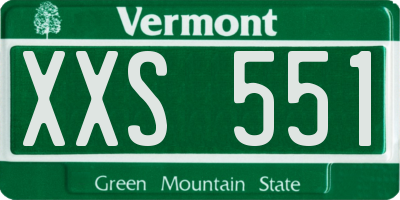 VT license plate XXS551