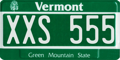 VT license plate XXS555