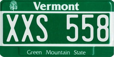 VT license plate XXS558