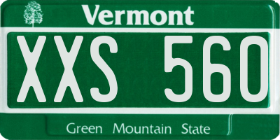 VT license plate XXS560