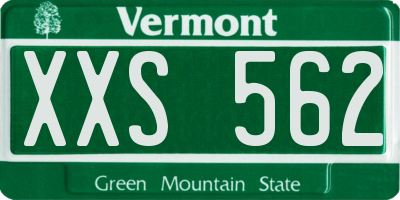 VT license plate XXS562