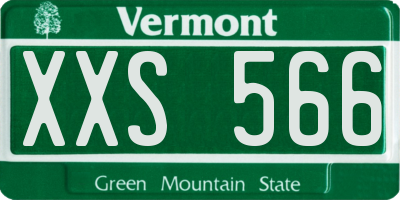 VT license plate XXS566