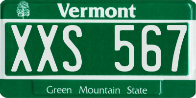 VT license plate XXS567