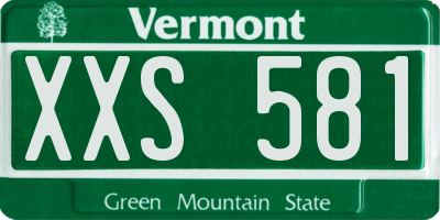 VT license plate XXS581