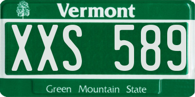 VT license plate XXS589