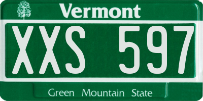 VT license plate XXS597