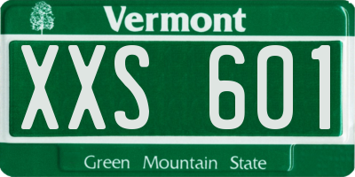 VT license plate XXS601