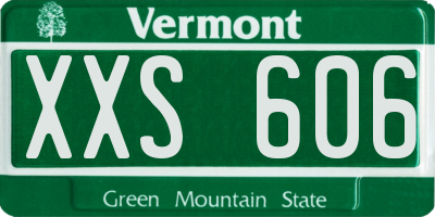 VT license plate XXS606