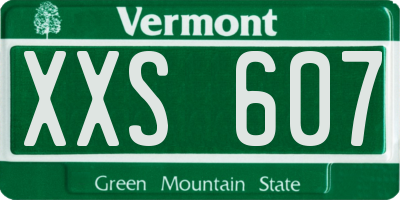 VT license plate XXS607