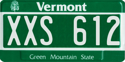 VT license plate XXS612