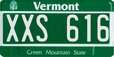 VT license plate XXS616