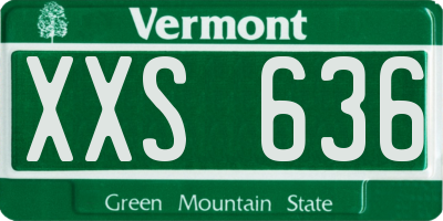VT license plate XXS636